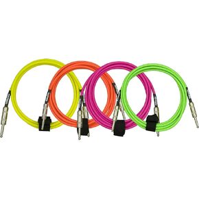 DiMarzio EP1718SSPK Braided Instrument Cable - Straight to Straight with Switchcraft Connectors - 18 foot Neon Pink