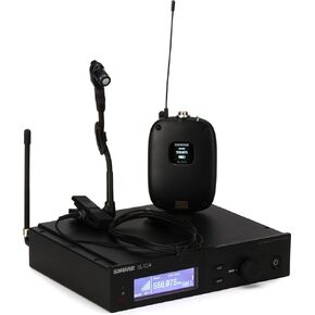 Shure SLXD14/98H Digital Wireless Microphone System - Includes SLXD1 Bodypack Transmitter with Beta 98H/C Clip-on Gooseneck Mic & SLXD4 Single Channel Rack Mount Receiver | G58 Band (SLXD14/98H-G58)