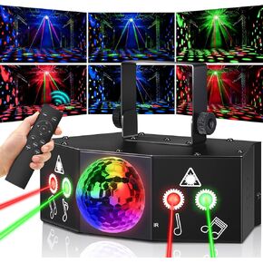 Party Lights Dj Disco Ball Light Support DMX512 and Sound Activated, Stage Strobe Lighting with Remote Control for Xmas Club Parties Bar Birthday Christmas Wedding Show Halloween Music Rave Lamp