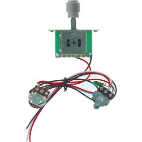 Electric Guitar Wiring Harness, Guitar Wiring Harness Kit 1 Volume 1 Tone 3 Way Toggle Switch 500K for Electric Guitar (black)