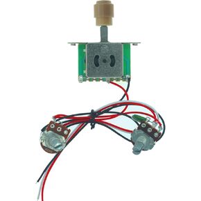 Electric Guitar Wiring Harness, Guitar Wiring Harness Kit 1 Volume 1 Tone 3 Way Toggle Switch 500K for Electric Guitar (black)