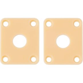 Banworks Plastic Guitar Jack Plate Rectangular Jackplates Cover for Epiphone EPI LP Les Paul Electric Guitars Pack of 2 JT/CKDP-01 Cream
