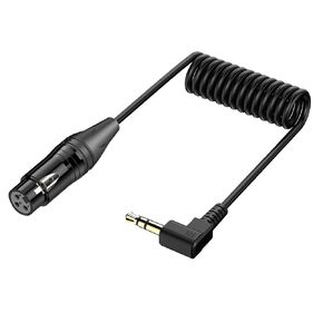Right Angle 3.5mm to XLR Aux Cable Coiled 1/8 Inch Jack Stereo to XLR Male Cord Adapter 90 Degree Angle 3.5mm to XLR 90 Microphone Cable for Laptop.Microphone.Amplifier.30Cm/0.98Ft