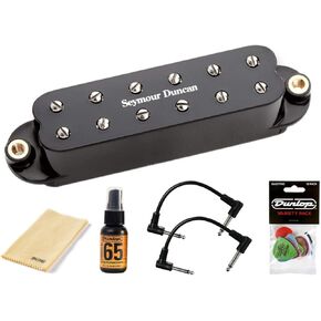 Briskdrop Seymour Duncan SJBJ-1n JB Jr Humbucker Strat Pickup - Black Neck Bundled with 2 Patch Cables, Dunlop Pick Pack and Polishing Kit