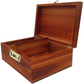 Wooden Storage Box with Hinged Lid and Locking Key Large Premium Solid Acacia Keepsake Chest Box -Storage Space to Organize Jewelry, Toys, and Keepsakes in a Beautiful Wooden Decorative Box Crate