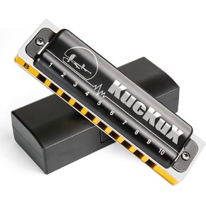 Diatonic Harmonica of C Key,Blues Mouth Organ 10 Holes 20 Tones, Reed of Phosphor Bronze, ABS Combo, Easy-Clean Cover,10 Holes Blues Harp for Adult, Beginner