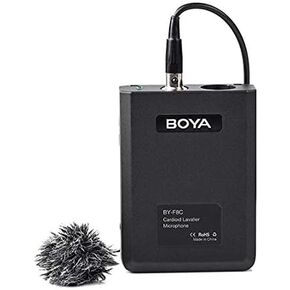 Boya BY-F8C Professional Cardioid Lavalier Microphone with XLR Output for Interviews, Dialog & Instruments AA Battery or Phantom Powered