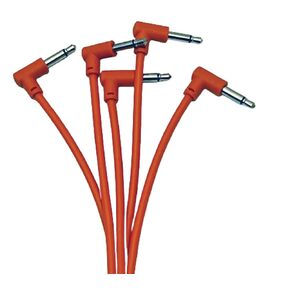 Luigis Modular M-PAR Right Angled Eurorack Patch Cables - Package of 5 Orange Cables, 6" (15 cm)