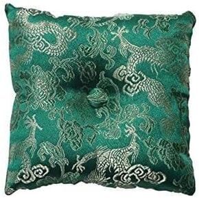 Tibetan Satin Singing Bowl Cushion (Green)
