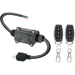 DC12V Waterproof Wireless DC Motor Remote Control Switch,Forward Reverse Switch Working Voltage DC12V/48V/8A Linear Actuator Remote Switch for DC Motor,Winch Solenoid Relay Contactor