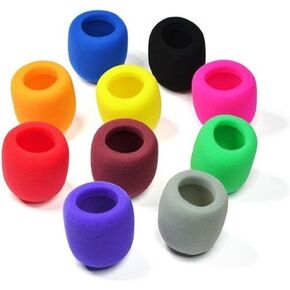 Handheld Stage Microphone Windscreen Foam Mic Cover Karaoke (Pack of 10 Colors)