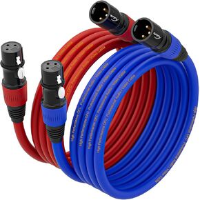 كابلات AuxLink XLR، كابل ميكروفون بطول 25 قدمًا 10 حزم، XLR ذكر إلى أنثى مطلي بالذهب 3 دبابيس 10 ألوان، كابل XLR إلى XLR للميكروفون، الخلاط، استوديو التسجيل - 25 قدم، 10 حزم in Kuwait