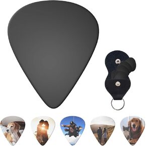 Personalized Guitar Picks 6-pack Design Your Own Name Text Photo Logo Custom Guitar Pick for Guitar Players Customized Guitar Pick Christmas Valentines Day Best Memorial Gifts, 0.71mm