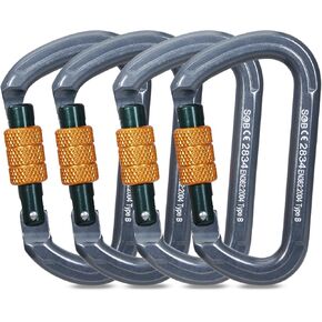 SOB Auto Locking Climbing Carabiner Clips 4Pack 28KN Heavy Duty Asymmetrical Carabiner Connector Used for Rappelling Gear Rescue Outdoor Projects Dog Leash