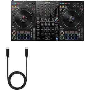 BoxWave Cable Compatible with Pioneer DJ DDJ-FLX10 - DirectSync PD Cable (3ft) - USB-C to USB-C (100W), Type C Braided 3ft Charge and Sync Cable - Jet Black