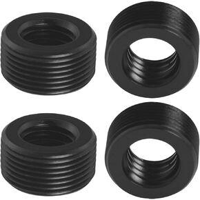 4PCS Mic Stand Adaptor Nuts 5/8 to 27 Male to 3/8 Female Adaptor Screws Aluminum Alloy Fine Thread 8mm Tall For Camera Monitor Mic Stand Adapter Black