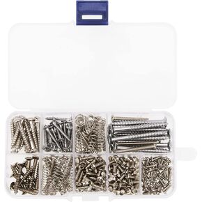 9Types Yootones 226 Pieces Guitar Screw Kit with Springs Compatible with Electric Guitar Bridge, Pickup, Pickguard, Tuner, Switch, Neck Plate, Guitar Strap Buttons & A Tweezers Guitar Accessories