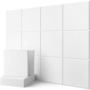 Soundproof Wall Panels, Kuchoow Acoustic Panels, 12 Pack Acoustic Wall Panels High Density, Sound Proof Panels for Walls Home Studio Office 12" X 12" X 0.4" White