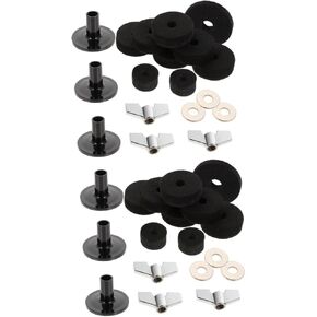 2 sets Drum Cymbal Felt Pads Drum Supplies Wing Nuts Washers Sleeves Drum Replacement Accessories