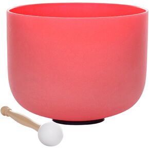 12 Inch 432hz Tuned Red C note Root Chakra Frosted Quartz Crystal Singing Bowl For Sound Healing
