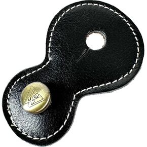 Walker And Williams New Premium Soft Black Grain Leather, Acoustic Guitar Standard Input Jack Strap Adapter, For Large Input Jacks On All Acoustic Electric Guitars.