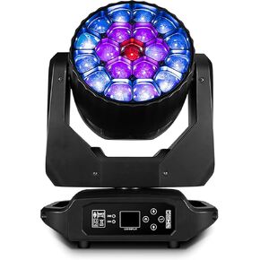 SHEHDS Moving Head Lights LED 19X20W Beam/Wash/Zoom/Dazzle/Strobe Effect RGBW 4in1 Big Bee Eye Stage Lights 4-45°Beam Angle CTO Mode DMX Control Professional DJ Lights for Christmas Club Wedding