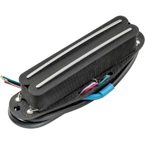 Musiclily Pro ST-DPMA Alnico 5 Dual Hot Rail Single Coil Sized Humbucker Pickup 9.2K for Strat Style Electric Guitar, Black Body Chrome Rail