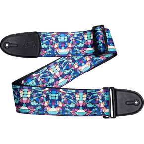 Levy's Leathers 3" Stained Glass Blue Mirage Design Guitar Strap (MP3SG-001)