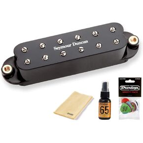 Briskdrop Seymour Duncan SL59-1b Little 59 Strat Bridge Pickup - Bundled with Dunlop Variety Pick Pack and Polishing Kit (black)