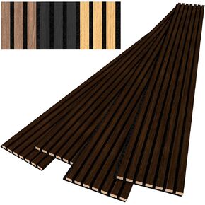 4 PCS Acoustic Wood Wall Panels, 94.5 x 11 Inch Sound Proof Panels for Walls, Wood Wall Panels for Interior Wall Decor for Home, Office, Studio (Walnut)