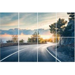 6 Pack Art Acoustic Panels Three Christian Easter Crosses Calvary Colorful Clouds Sky Soundproof Wall Panels, 48"x72" Decorative Sound Absorbing Panels, Acoustic Treatment for Home, Office