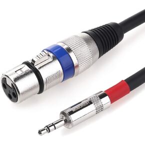 MOBOREST XLR Microphone Cables, 3.5mm TRS to XLR Male to Female Microphone Cable XLR to 1/8 Inch TRS Stereo Mini Jack AUX Interconnect Cord Audio Mic Cable (1.6Feet)
