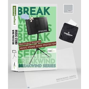 Breakwind Series - CLEAR WIND PROTECTOR FOR MUSIC STANDS. A practically invisible solution for outdoor concerts. Music Accessories. Pros Gigs, Bands, Ensembles, and Orchestras. (1-PACK)