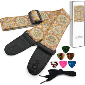 GINJKGO Guitar Bass Strap Acoustic - Guitar Strap for Electric Acoustic, Guitar, Bass and Electric Guitars