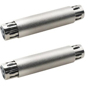 DGZZI 2PCS Cannon Female to Female 3 Core Extension Adapter Silver Metal and Plastic Used for Securely Clamping All Cables Microphones Mixers