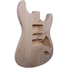Electric Guitar Body Unfinished Paulownia Wood Electric Guitar Body Blank Bolt on Heels DIY Project Guitar Body Replacement for ST style Parts guitar Replace (HSH)