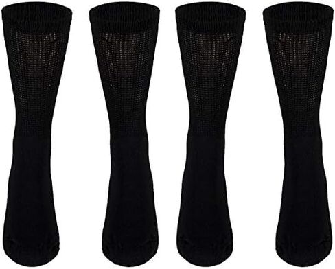 NuVein Diabetic Socks Sensitive Foot Comfort Loose Knit, Black, Medium in Kuwait