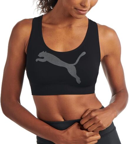 حمالة صدر رياضية بدون خياطة بحزام على شكل حرف T للسيدات من PUMA، أحمر ساطع، مقاس X-Large in Saudi Arabia