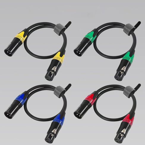 25ft XLR Cables 6 Packs - Premium Color Coded Microphone Cables 3 Pin XLR Male to Female Balanced 25 Feet in Saudi Arabia