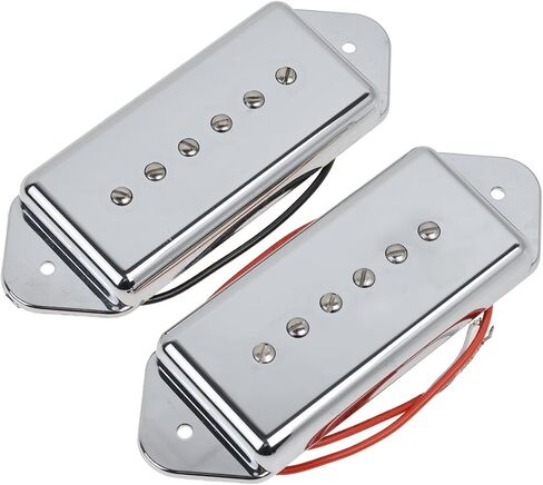 1Set P90 Soapbar Dog Ear Style Guitar Pickup Single Coil Bridge and Neck Pickups for Les Paul SG ETC Electric Guitar Replacement Parts (Black) in Kuwait