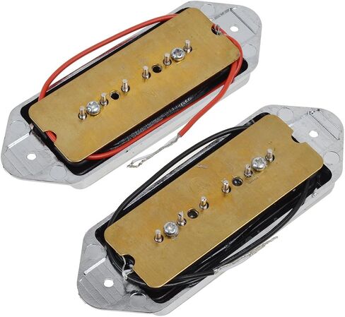 1Set P90 Soapbar Dog Ear Style Guitar Pickup Single Coil Bridge and Neck Pickups for Les Paul SG ETC Electric Guitar Replacement Parts (Black) in Kuwait