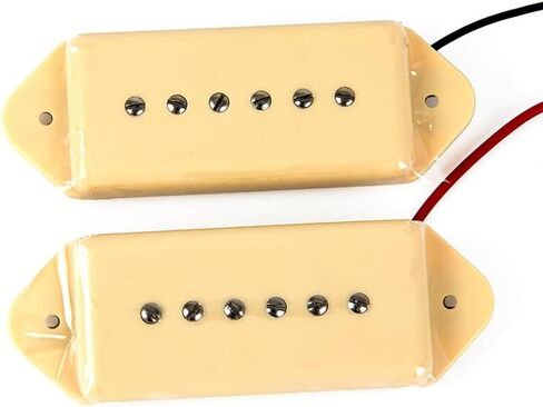 1Set P90 Soapbar Dog Ear Style Guitar Pickup Single Coil Bridge and Neck Pickups for Les Paul SG ETC Electric Guitar Replacement Parts (Black) in Kuwait