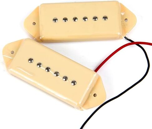 1Set P90 Soapbar Dog Ear Style Guitar Pickup Single Coil Bridge and Neck Pickups for Les Paul SG ETC Electric Guitar Replacement Parts (Black) in Kuwait