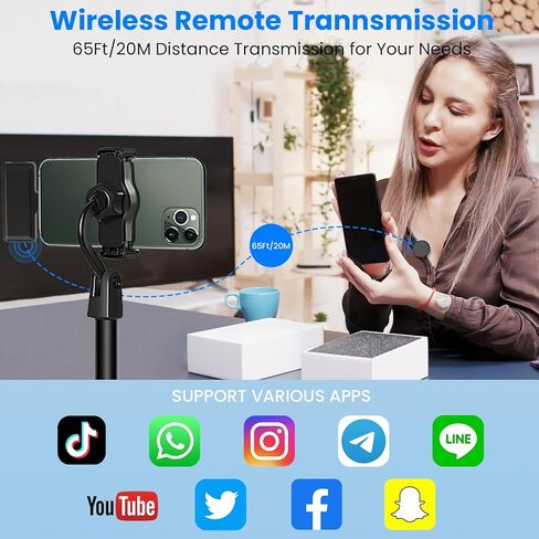 قطعتان من الميكروفون اللاسلكي الصغير لجهاز iPhone iPad مع حافظة شحن، ميكروفون Lav لتسجيل الفيديو الاحترافي لمقابلة YouTube ومدونة الفيديو والبث المباشر والبودكاست، نطاق نقل 65 قدم... in Kuwait