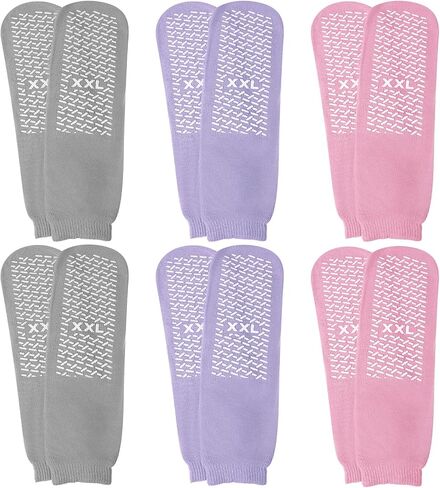 Panitay 6 Pairs XX Large Slipper Socks Terry Ring Non Slip Gripper Socks for Adults Home Hospital in Kuwait