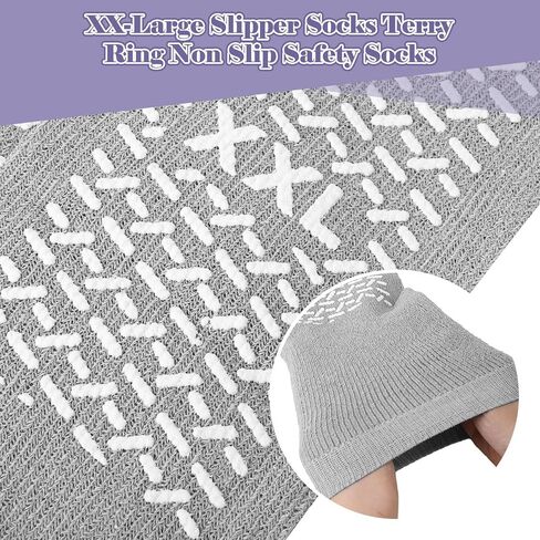 Panitay 6 Pairs XX Large Slipper Socks Terry Ring Non Slip Gripper Socks for Adults Home Hospital in Kuwait