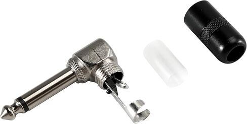 ALL4PRO Short Barrel Right Angle 1/4 Inch 6.35mm Black Nickel Mono Stereo Male Audio Plug Connector Low Profile for Speaker Microphone Guitar Patch Cable - 10 Pack (X065R) in Saudi Arabia