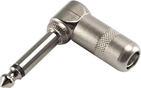 ALL4PRO Short Barrel Right Angle 1/4 Inch 6.35mm Black Nickel Mono Stereo Male Audio Plug Connector Low Profile for Speaker Microphone Guitar Patch Cable - 10 Pack (X065R) in Saudi Arabia