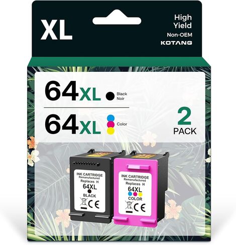 Remanufactured 65XL Ink Cartridges Black Compatible for HP Ink 65 High Yield Work with HP Deskjet 3755 3722 3752 3730 2652 2620 2655 Envy 5055 5030 5052 5032 (Black, 2-Pack) in Saudi Arabia