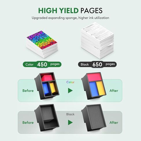 Remanufactured 65XL Ink Cartridges Black Compatible for HP Ink 65 High Yield Work with HP Deskjet 3755 3722 3752 3730 2652 2620 2655 Envy 5055 5030 5052 5032 (Black, 2-Pack) in Saudi Arabia